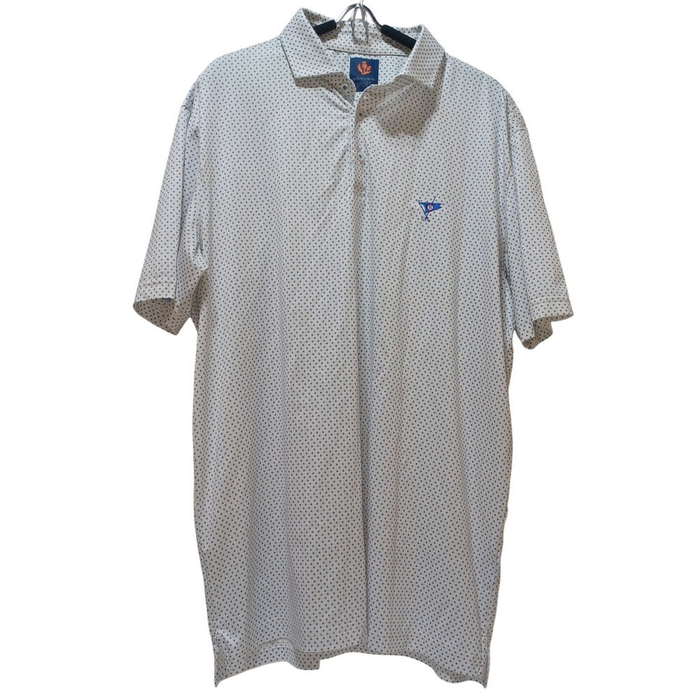 Donald‎ Ross Byron Golf Polo Sport Fit Mens L White Fleur De Lis Stretch UPF 50